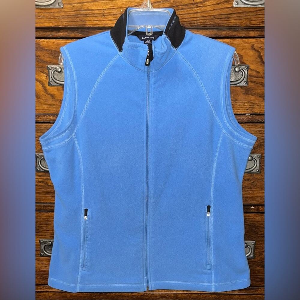 Lands' End Bright Blue Fleece Vest 23” P2P